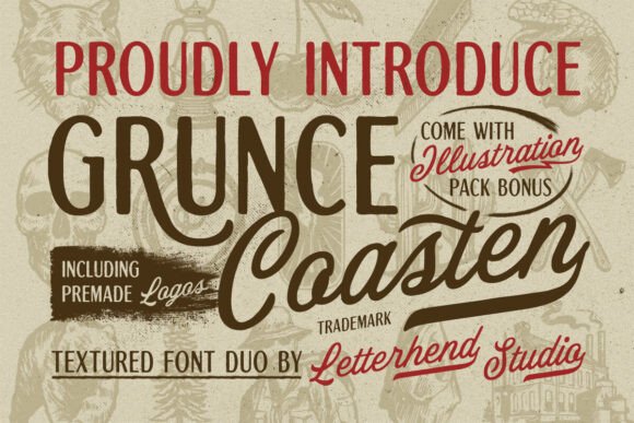 Grunce Coasten: The Vintage Script Font Duo for Scroll-Stopping Social Graphics